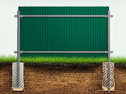 Монтаж забора из профнастила